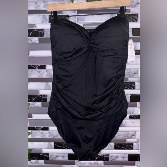 Anne Cole Twist Front Shirred One Piece - Picture 3 of 6